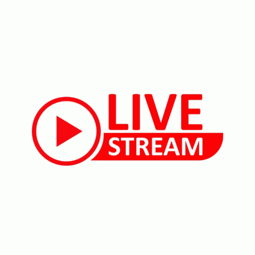 a red live stream logo with a play button in the middle