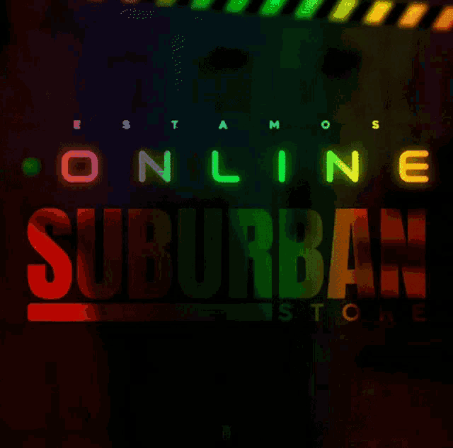 a sign that says online suburban store on it