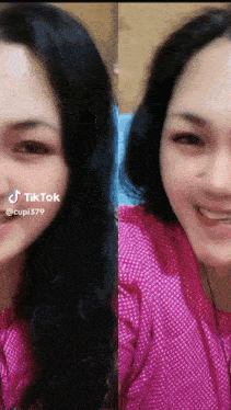 a woman 's face is shown with a tiktok watermark