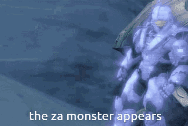 the za monster appears on a screen with a ghost