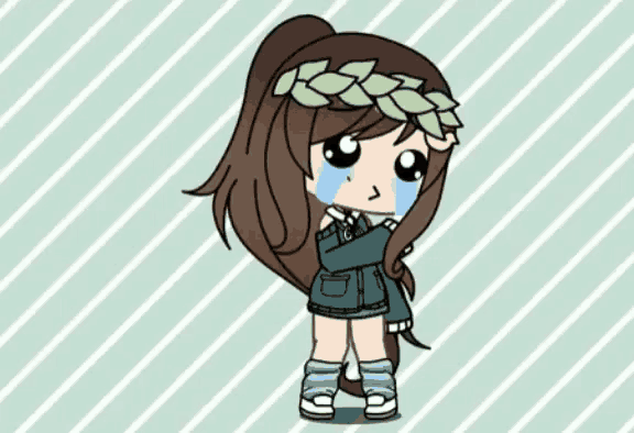 a drawing of a girl with a wreath of leaves on her head