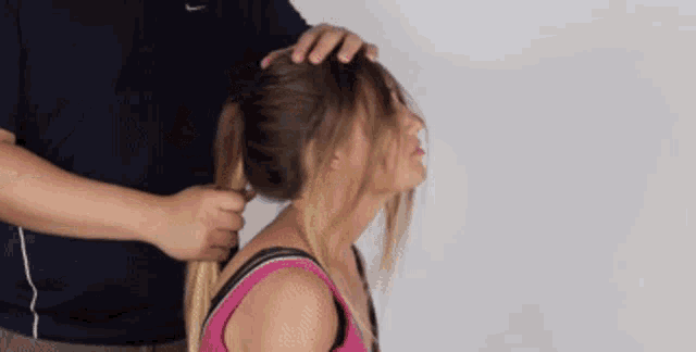 Hair Pulling Stretch GIF - Hair Pulling Stretch Massage GIFs
