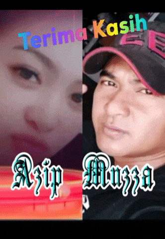 a picture of a woman and a man with the words " terima kasih " on top