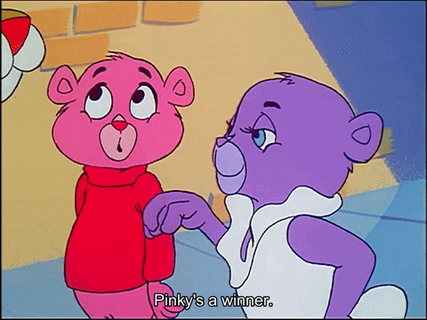 a cartoon says pinky 's a winner in the upper left corner