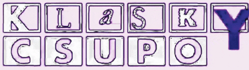a sign that says klasky csupo in purple squares