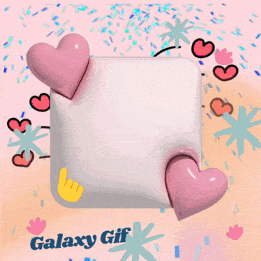 a galaxy gif with hearts and the word my shana