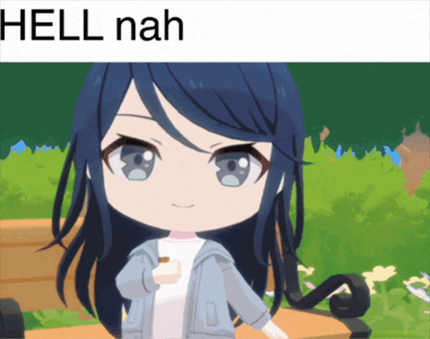 a picture of a girl with the words hell nah on the bottom