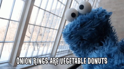 Sesame Street Cookie Monster GIF - Sesame Street Cookie Monster Onion Rings Are Vegetable Donuts GIFs