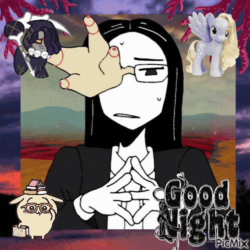 a black and white drawing of a woman with the words good night written on the bottom