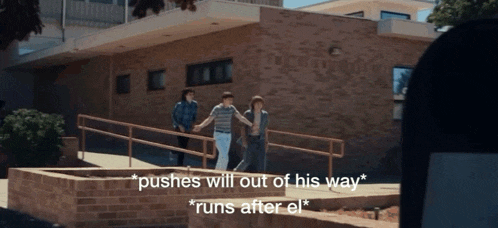 a brick building with the words " pushes will out of his way " written on it