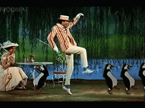 Penguin Dance Mary Poppins GIF - Penguin Dance Mary Poppins Dick Van Dyke GIFs
