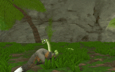 a snake and a fox are playing a video game together