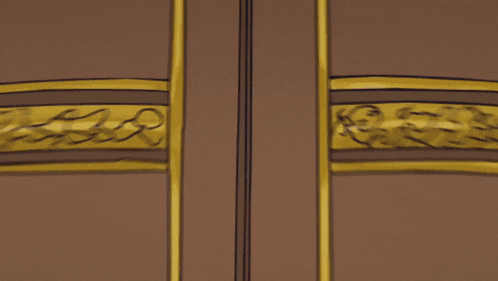 a close up of a door with a gold trim