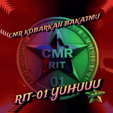 a colorful circle with a star and the words cmr rit 01 yuhuuu