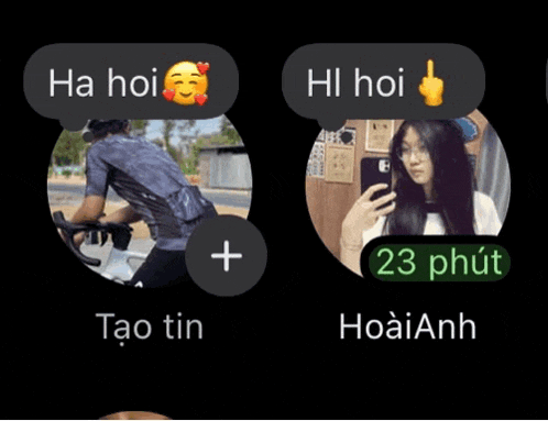 a man riding a bike and a woman taking a selfie are shown