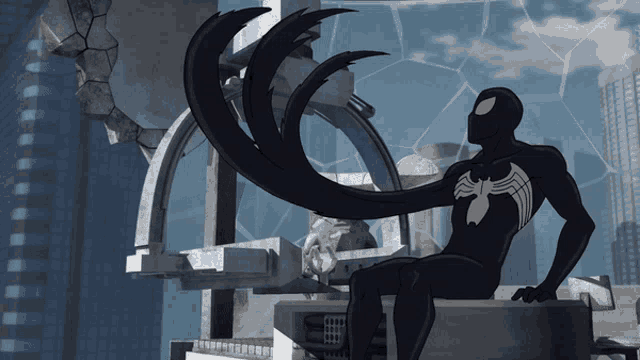 a cartoon of a man in a venom suit