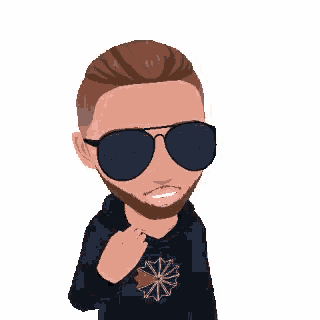 a cartoon of a man wearing sunglasses and a hoodie with the word nah written on his face .