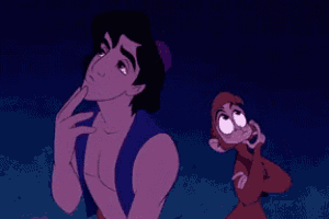 a cartoon of aladdin and abu from the movie aladdin