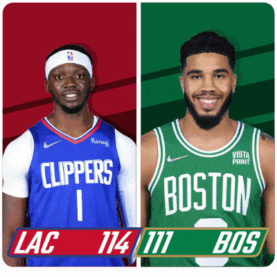 two basketball players from the clippers and boston