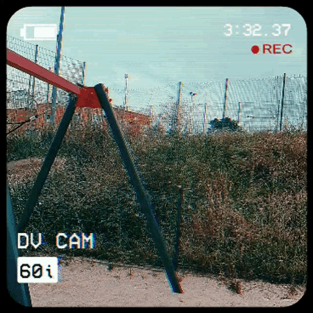 a video of a swing set is being recorded