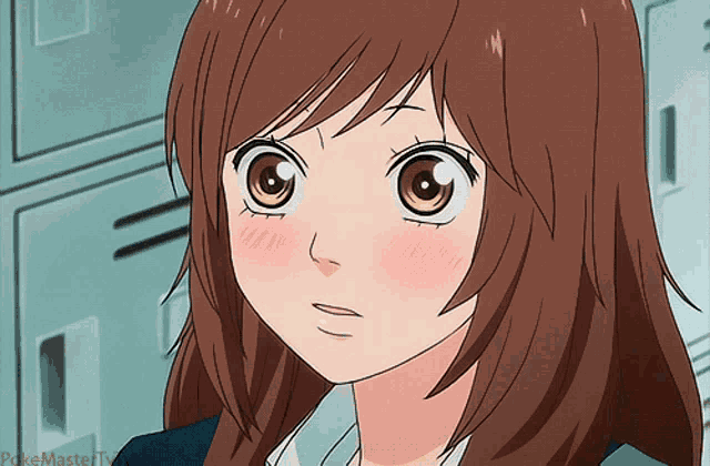 a close up of a girl 's face with the words pokewaste tv written below it