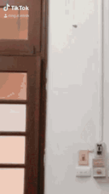 a blurred image of a door with tiktok written on the bottom