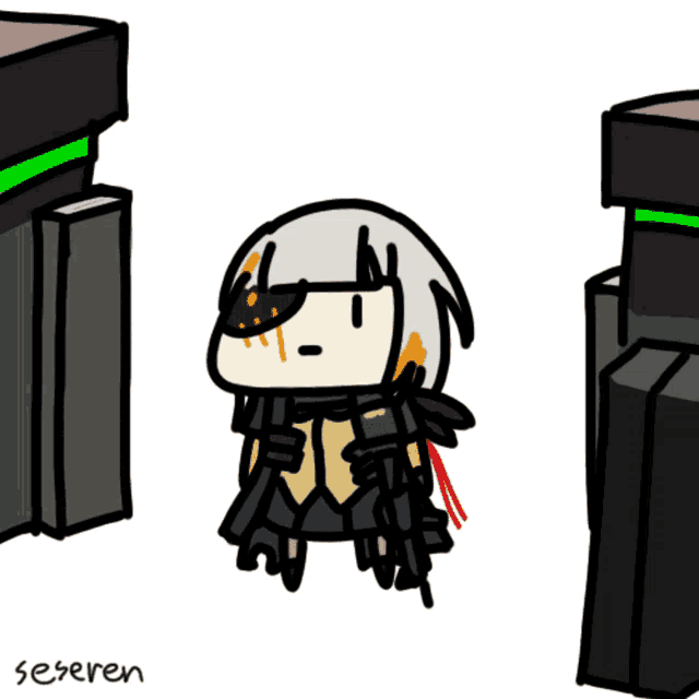 a drawing of a girl with the name seeren on the bottom left