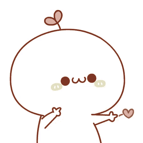 a cartoon character with a heart and a plant growing out of it 's head .