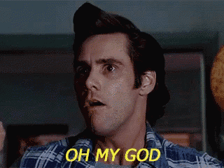 a man in a plaid shirt says " oh my god "