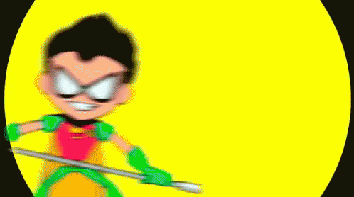 Robin Super Deformed - Teen Titans GIF - Teen Titans Robin Baton GIFs