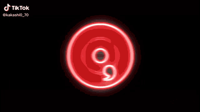 a tiktok video of a glowing circle in the dark