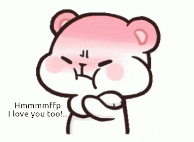 a cartoon bear says i love you too