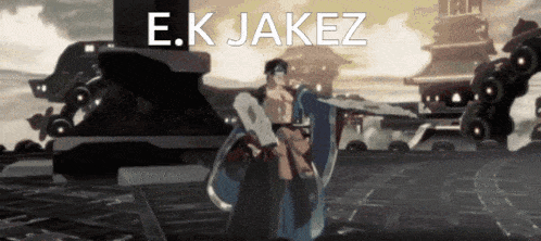 a video game character named e.k. jakez is shown