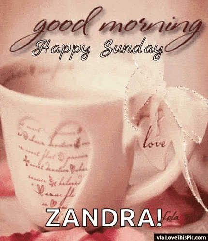 a picture of a cup of coffee with the name zandra