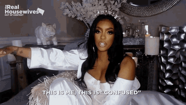 a woman in a wedding dress says this is me this is " confused "
