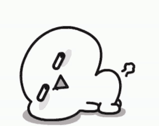 a cartoon drawing of a person laying down with a triangle on their face .