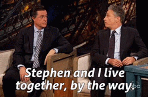 Stephen Colbert Jon Stewart GIF - Stephen Colbert Jon Stewart Bromance GIFs