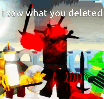 a screenshot of a video game with the words " i saw what you deleted " at the top