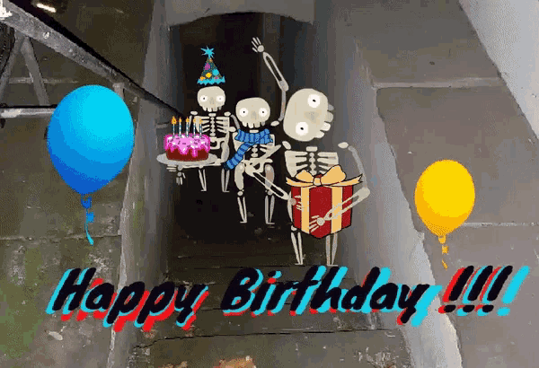 Happy Birthday Catacombs GIF - Happy Birthday Catacombs Skeletons GIFs