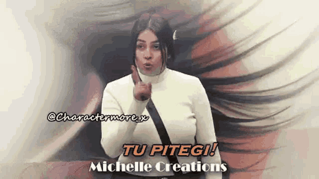 a woman in a white sweater is giving a thumbs up .