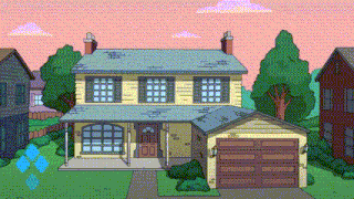 a pixel art of a house with a garage