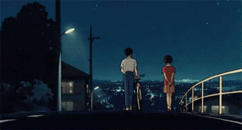 Anime Night Walk GIF - Anime Night Walk Car Drive By GIFs