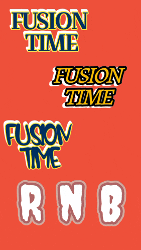 a red background with the words " fusion time " and " fusion time "