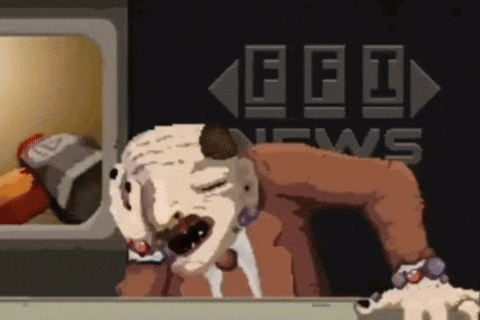 a cartoon character is standing in front of a sign that says fft news