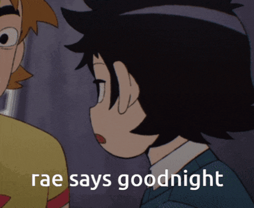 a cartoon character says goodnight to another person