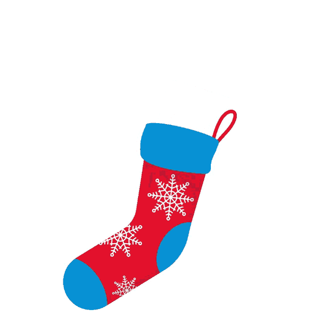 a red and blue christmas stocking with a pepsi can inside