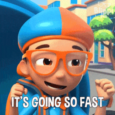 It'S Going So Fast Blippi GIF - It'S Going So Fast Blippi Blippi Wonders - Educational Cartoons For Kids GIFs