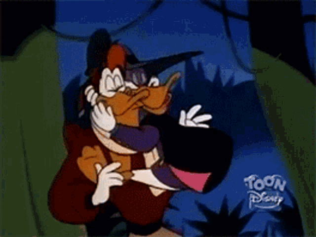 a cartoon character from toon disney is kissing another cartoon character