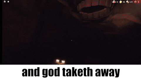 a screenshot of a video game with the words `` and god taketh away '' written above it .