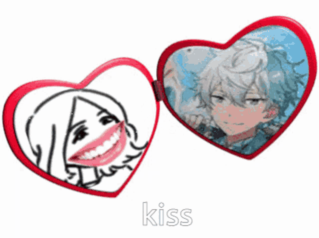 a heart shaped badge with a picture of a boy on it